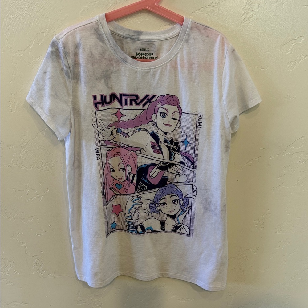 Kpop demon hunters Graphic T-Shirt - White-tie dye effect